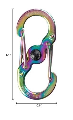 Nite Ize S-Biner MicroLock Aluminum, Locking Keychain Carabiner, 5 Pack, Assorted Colors