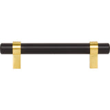 Jeffrey Alexander 596MBBG 96 mm Center-to-Center Matte Black with Brushed Gold Key Grande Cabinet Bar Pull