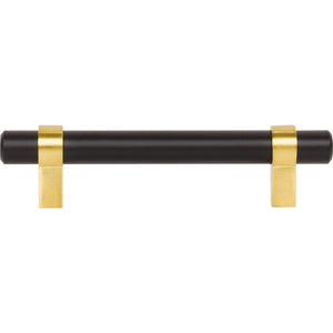 Jeffrey Alexander 596MBBG 96 mm Center-to-Center Matte Black with Brushed Gold Key Grande Cabinet Bar Pull