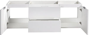 Fresca FCB8360WH-D Fresca Valencia 60" Glossy White Wall Hung Double Sink Modern Bathroom Cabinet