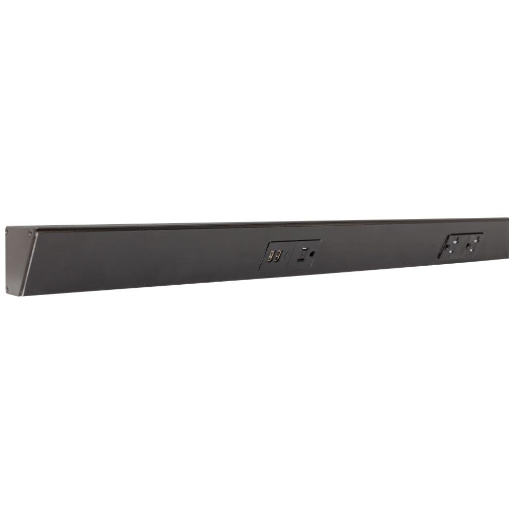 Task Lighting TRU42-3BD-P-BZ 42" TR USB Series Angle Power Strip with USB, Bronze Finish, Black Receptacles