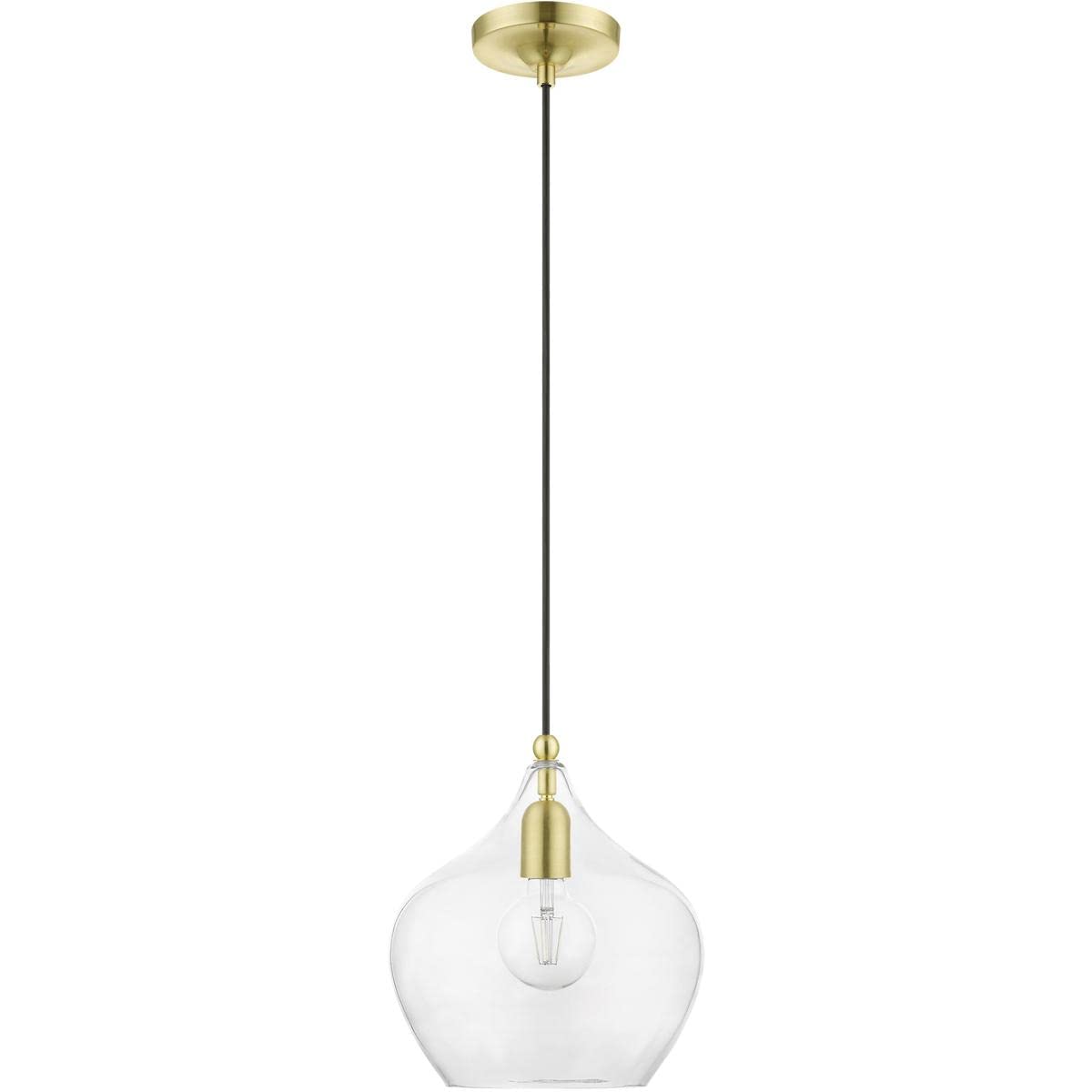 Livex Lighting 49093-12 Aldrich - 1 Light Pendant In Transitional Style-17 Inches Tall and 9.75 Inches Wide, Aldrich - 1 Light Pendant In Transitional Style-17 Inches Tall and 9.75 Inches Wide