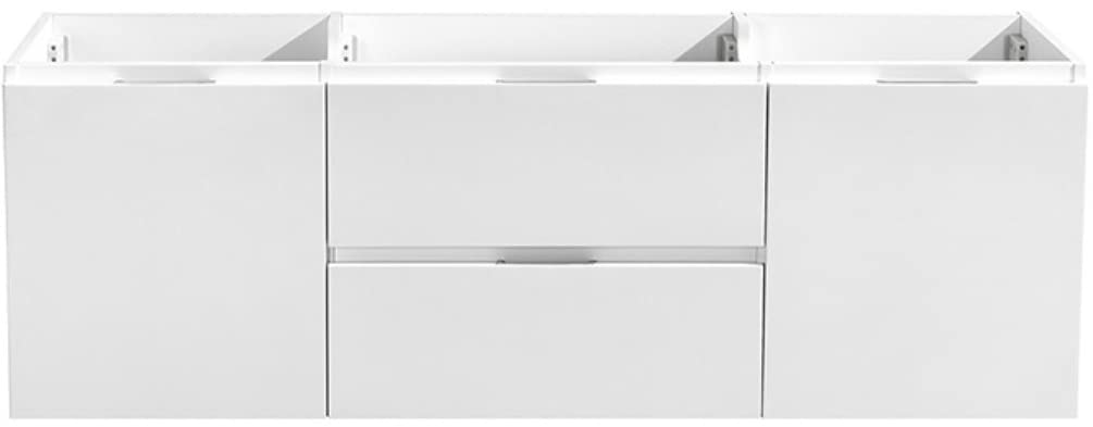 Fresca FCB8360WH Fresca Valencia 60" Glossy White Wall Hung Single Sink Modern Bathroom Cabinet