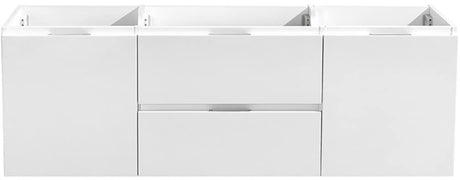 Fresca FCB8360WH Fresca Valencia 60" Glossy White Wall Hung Single Sink Modern Bathroom Cabinet