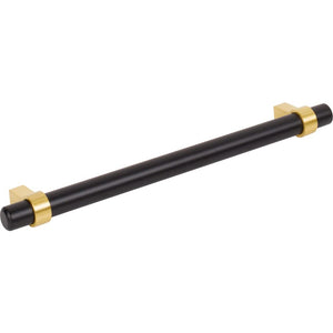 Jeffrey Alexander 5192MBBG 192 mm Center-to-Center Matte Black with Brushed Gold Key Grande Cabinet Bar Pull