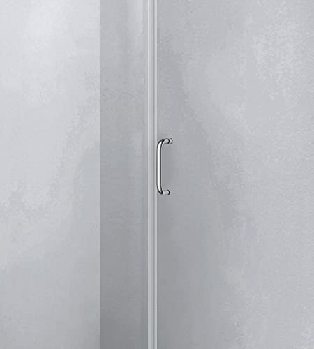 Genius Plus Frameless Shower Door Size fits for Width of 57' - 61'' * H76'' with a Side Panel in Matte Black Premium Hardware Finish, Low Iron Tempered Glass Included(59'') …