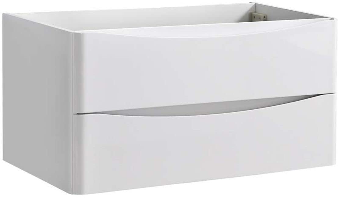 Fresca FCB9036WH Fresca Tuscany 36" Glossy White Wall Hung Modern Bathroom Cabinet