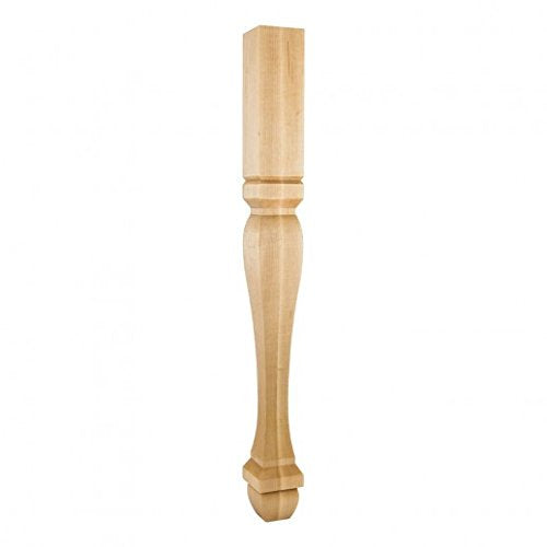 Hardware Resources P13-3.5-RW 3-1/2" W x 3-1/2" D x 35-1/2" H Rubberwood Footed Square Post