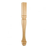 Hardware Resources P13-3.5-RW 3-1/2" W x 3-1/2" D x 35-1/2" H Rubberwood Footed Square Post