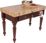 John Boos CUCR05-BN American Heritage Rustica Butcher Block Table Size/Shelf: 48" x 24", Finish: Barn Red