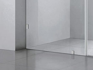Genius Plus Frameless Shower Door Size fits for Width of 57' - 61'' * H76'' with a Side Panel in Matte Black Premium Hardware Finish, Low Iron Tempered Glass Included(59'') …