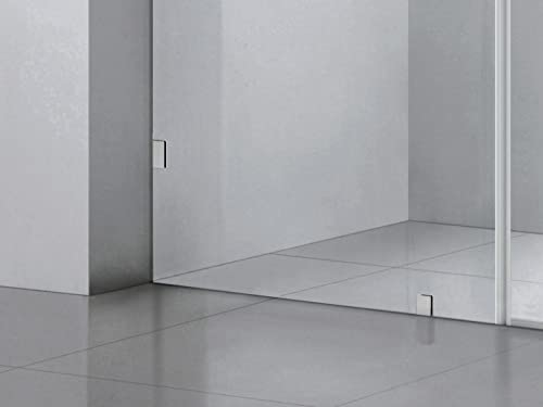 Genius Plus Frameless Shower Door Size fits for Width of 57' - 61'' * H76'' with a Side Panel in Matte Black Premium Hardware Finish, Low Iron Tempered Glass Included(59'') …