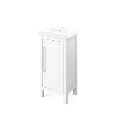 Jeffrey Alexander VKITCAD18WHPOR 18" White Cade Vanity, porcelain vessel top