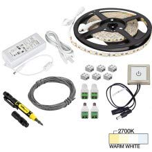 Task Lighting L-VTDK-16-27 16 ft 225 Lumens Per Foot Vivid Touch Dimmer Switch Tape Light Kit, 2700K Warm White