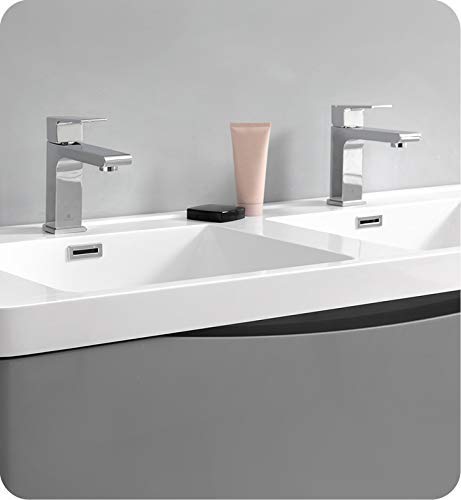 Fresca FCB9148GRG-D Fresca Tuscany 48" Glossy Gray Free Standing Double Sink Modern Bathroom Cabinet