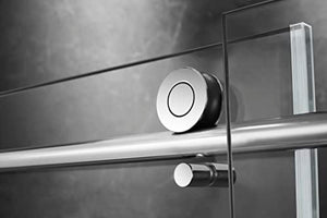 Frameless Sliding Shower Door, 76-in. x 60-in. Glass Shower Door, Shower Glass Door with Clear Tempered Glass in Chrome Finish