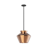 Kuzco PD62013-BK/CP TRINITY 13" PENDANT BLACK WITH COPPER GLASS SHADE 20W 120VAC LED 3000K 90CRI