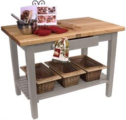 John Boos C4830-S-AL BoosClassic Country Worktable, 1 shelf, Alabaster, 48