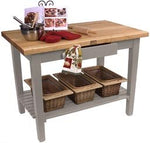 John Boos C4830-S-CG C Classic Maple Country Work Table - 48"W x 30"D, One Shelf, Clover Green Base