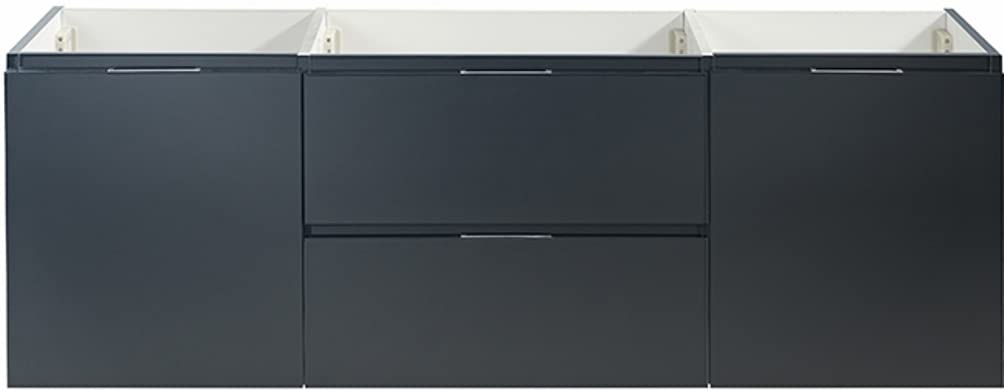 Fresca FCB8360GG Fresca Valencia 60" Dark Slate Gray Wall Hung Single Sink Modern Bathroom Cabinet