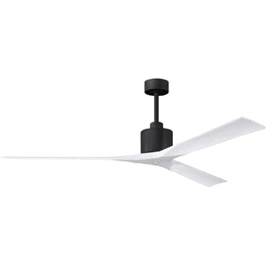 Matthews Fan NKXL-BK-MWH-72 Nan XL 6-speed ceiling fan in Matte Black finish with 72” solid matte white wood blades