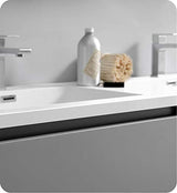 Fresca FCB93-3030GR-D Fresca Lazzaro 60" Gray Free Standing Double Sink Modern Bathroom Cabinet