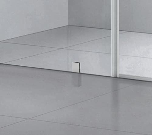 Genius Plus Frameless Shower Door Size fits for Width of 57' - 61'' * H76'' with a Side Panel in Matte Black Premium Hardware Finish, Low Iron Tempered Glass Included(59'') …