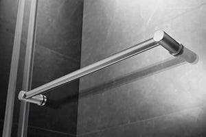 Frameless Sliding Shower Door, 76-in. x 60-in. Glass Shower Door, Shower Glass Door with Clear Tempered Glass in Chrome Finish