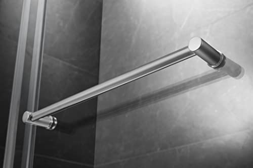 Frameless Sliding Shower Door, 76-in. x 60-in. Glass Shower Door, Shower Glass Door with Clear Tempered Glass in Chrome Finish