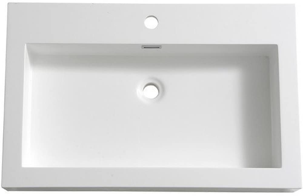 Fresca FVS8030WH Fresca Livello 30" White Integrated Sink / Countertop