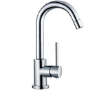 BLU TSP120 pure - 1 single-hole deck-mounted basin mixer with goose-neck swiveling spout
