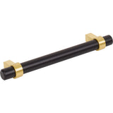 Jeffrey Alexander 5128MBBG 128 mm Center-to-Center Matte Black with Brushed Gold Key Grande Cabinet Bar Pull