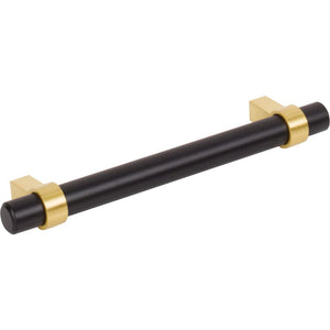 Jeffrey Alexander 5128MBBG 128 mm Center-to-Center Matte Black with Brushed Gold Key Grande Cabinet Bar Pull