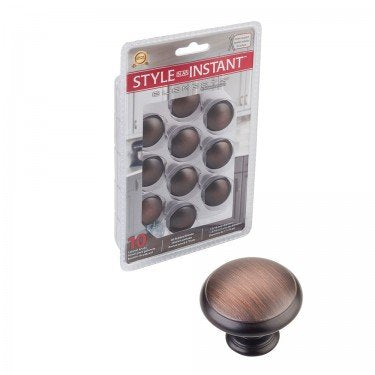 Elements 3940-DBAC-R 1-3/16" Diameter Brushed Oil Rubbed Bronze Gatsby Retail Packaged Cabinet Mushroom Knob