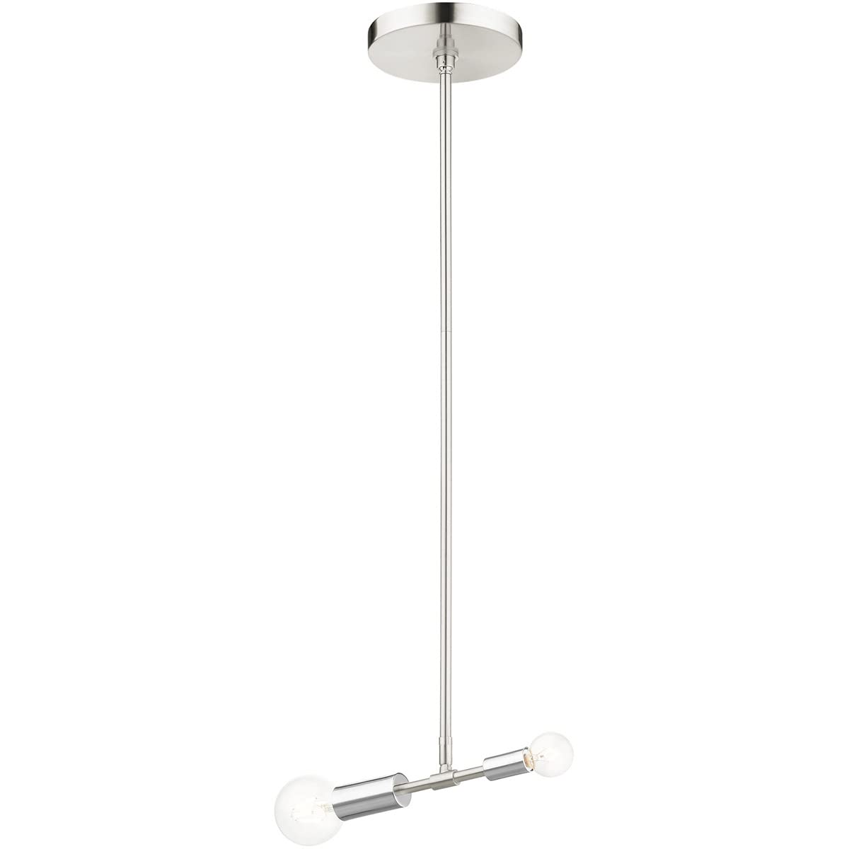 Livex 46432-91 Transitional One Light Pendant from Blairwood Collection in Pwt, Nckl, B/S, Slvr. Finish, 9.50 inches, Brushed Nickel
