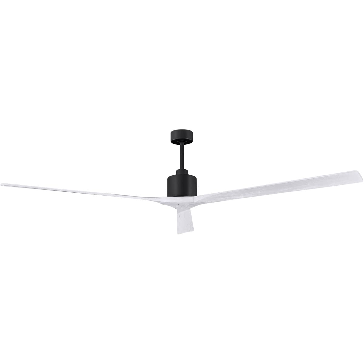 Matthews Fan NKXL-BK-MWH-90 Nan XL 6-speed ceiling fan in Matte Black finish with 90” solid matte white wood blades