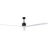 Matthews Fan NKXL-BK-MWH-90 Nan XL 6-speed ceiling fan in Matte Black finish with 90” solid matte white wood blades