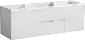 Fresca FCB8360WH Fresca Valencia 60" Glossy White Wall Hung Single Sink Modern Bathroom Cabinet