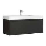 Fresca FCB8011BW-I Fresca Mezzo 48" Black Wall Hung Modern Bathroom Cabinet w/ Integrated Sink