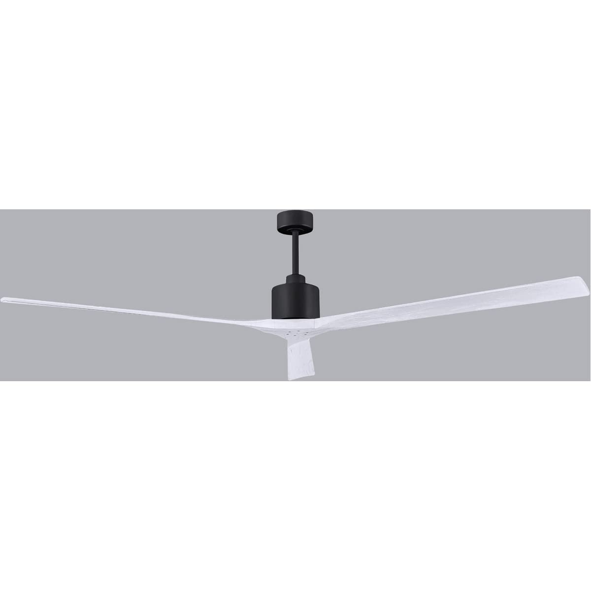 Matthews Fan NKXL-BK-MWH-90 Nan XL 6-speed ceiling fan in Matte Black finish with 90” solid matte white wood blades