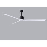 Matthews Fan NKXL-BK-MWH-90 Nan XL 6-speed ceiling fan in Matte Black finish with 90” solid matte white wood blades