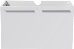 Fresca FCB8089WH Fresca Vista 30" White Wall Hung Modern Bathroom Cabinet