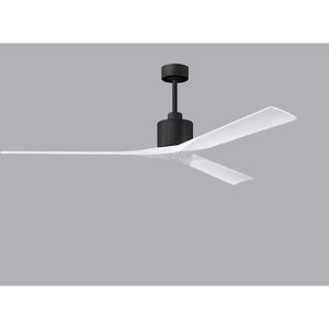 Matthews Fan NKXL-BK-MWH-72 Nan XL 6-speed ceiling fan in Matte Black finish with 72” solid matte white wood blades