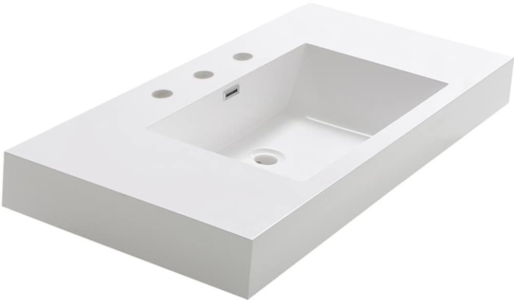 Fresca FVS8010WH Fresca Mezzo 40" White Integrated Sink / Countertop