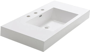 Fresca FVS8010WH Fresca Mezzo 40" White Integrated Sink / Countertop