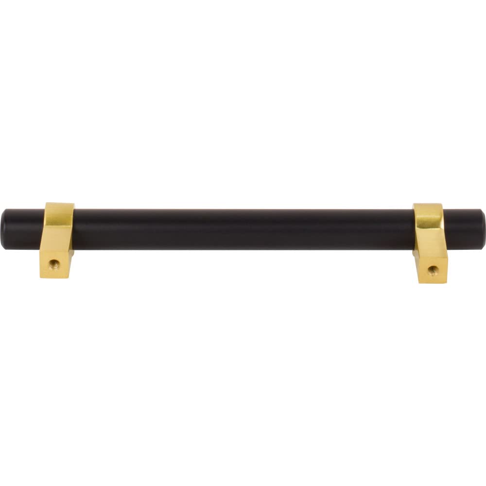 Jeffrey Alexander 5128MBBG 128 mm Center-to-Center Matte Black with Brushed Gold Key Grande Cabinet Bar Pull