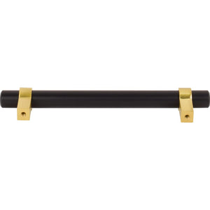 Jeffrey Alexander 5128MBBG 128 mm Center-to-Center Matte Black with Brushed Gold Key Grande Cabinet Bar Pull