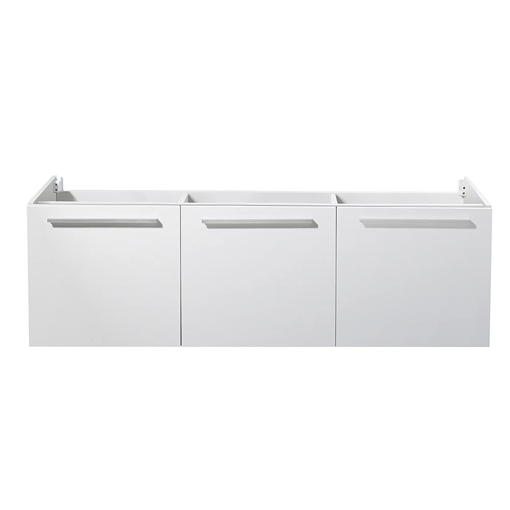 Fresca FCB8093WH Fresca Vista 60" White Wall Hung Single Sink Modern Bathroom Cabinet