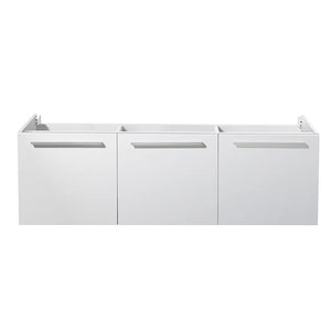 Fresca FCB8093WH Fresca Vista 60" White Wall Hung Single Sink Modern Bathroom Cabinet