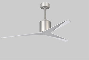 Matthews Fan EKH-BN-BN Eliza-H 3-blade ceiling mount paddle fan in Brushed Nickel finish with brushed nickel ABS blades.